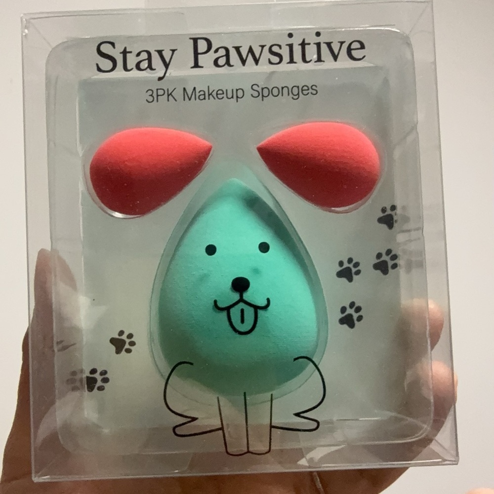 NEW Stay Pawsitive 3PK Makeup Sponges - Mint & Coral